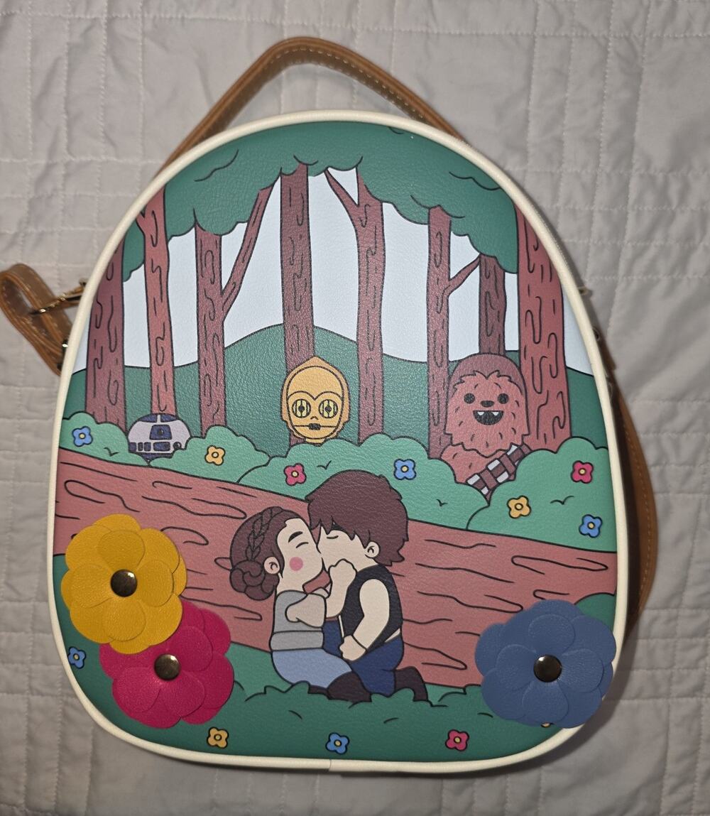Like new Disney star wars Leia Chewbacca r2d2 cp30 mini backpack crossbody bag!